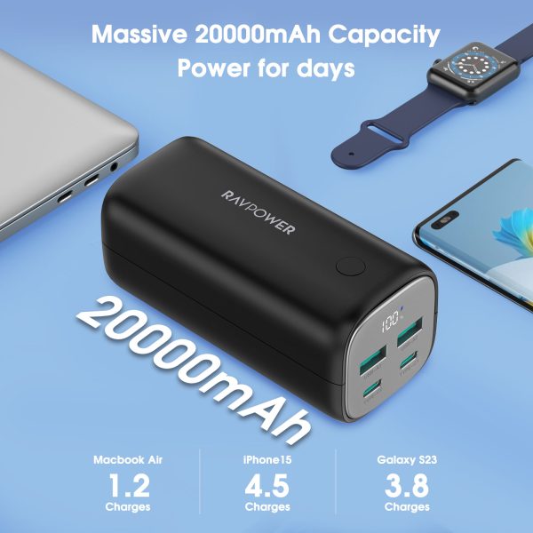 پاوربانک 20000 میلی‌آمپری راوپاور مدل RP-PB208Pro