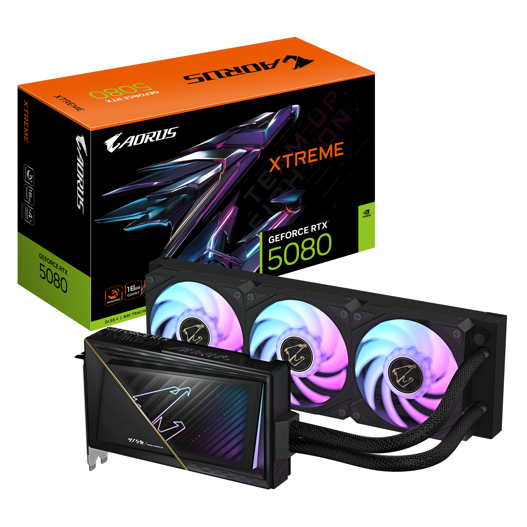 AORUS GeForce RTX™ 5080 XTREME WATERFORCE 16G-01 کارت گرافیک گیگابایت مدل AORUS GeForce RTX™ 5080 XTREME WATERFORCE 16G