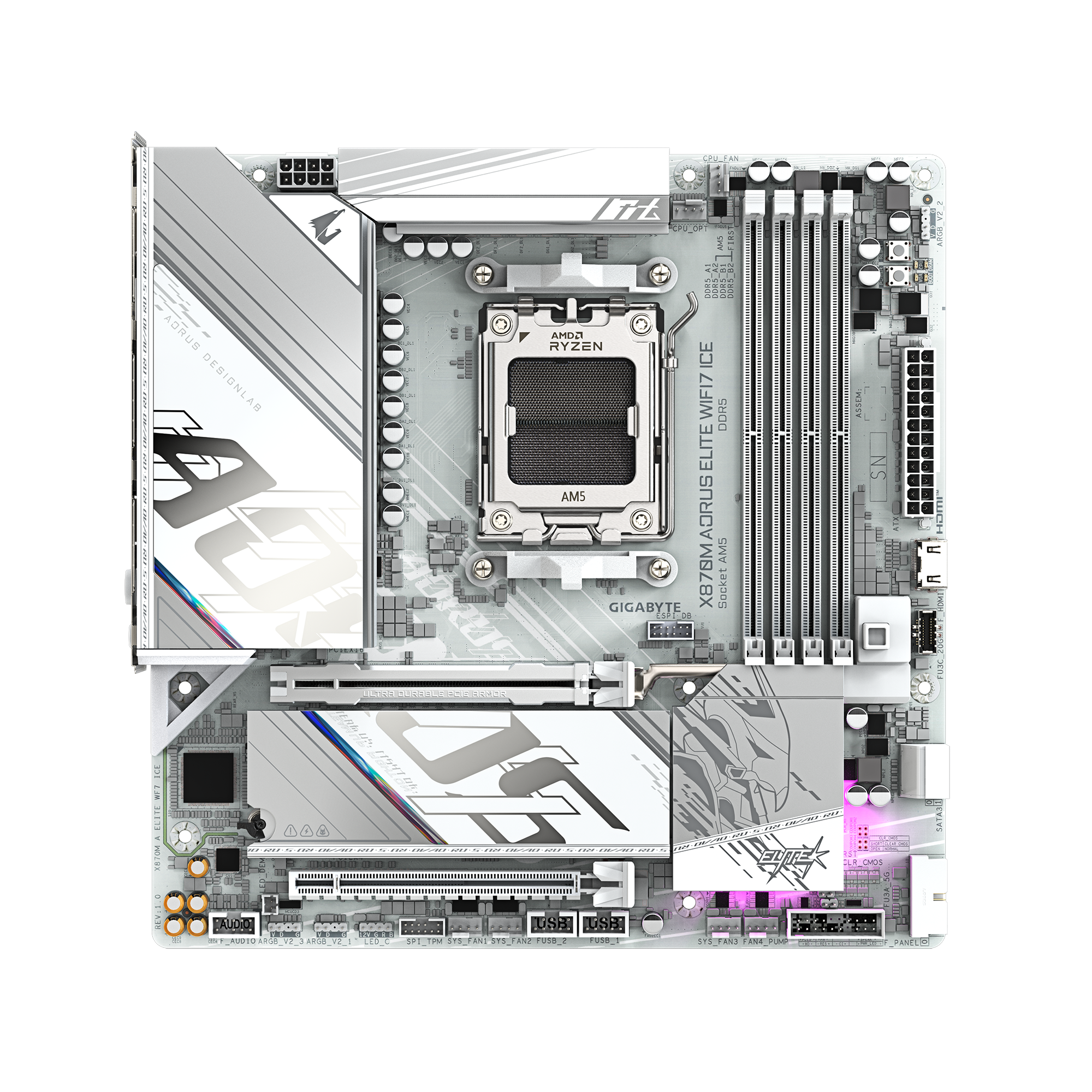 X870M AORUS ELITE WIFI7 ICE-02 مادربرد گیگابایت مدل X870M AORUS ELITE WIFI7 ICE