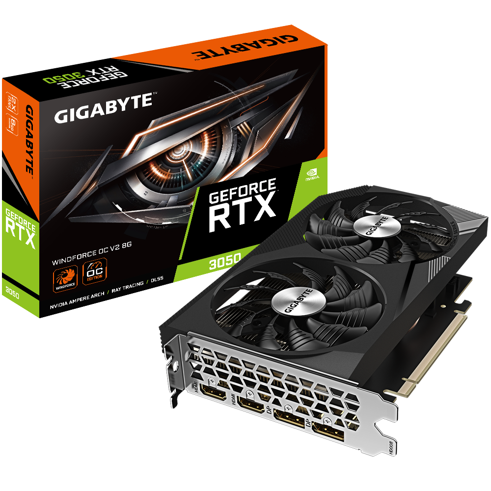GeForce RTX™ 3050 WINDFORCE OC V2 8G_01 کارت گرافیک گیگابایت مدل GeForce RTX™ 3050 WINDFORCE OC V2 8G